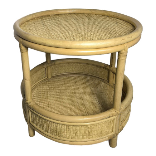 Moody side table pakoworld pe rattan in natural color D55x51cm Moody side table pakoworld pe rattan in natural color D55x51cm