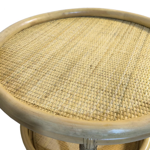 Moody side table pakoworld pe rattan in natural color D55x51cm Moody side table pakoworld pe rattan in natural color D55x51cm