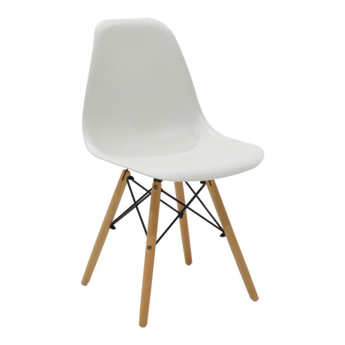 Julita dining table set of 5 pakoworld MDF and beech wood in white-natural shade D80x73cm