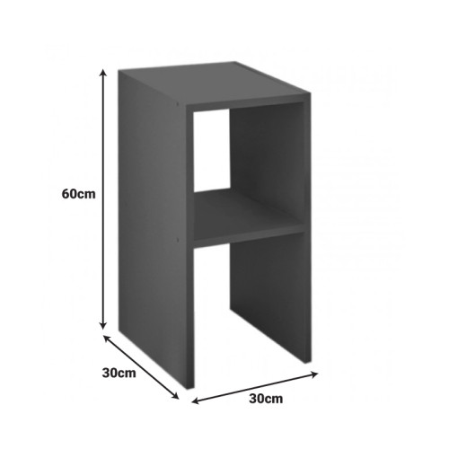 Deseo pakoworld bedside table in anthracite shade 30x30x60cm