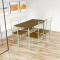 Dining table Roza II pakoworld set of 5 pcs mdf in natural shade with white metal legs 110x60x74cm