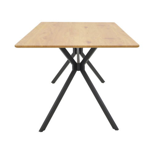 Nerelis pakoworld natural mdf table and black metal leg 160x90x75cm Nerelis pakoworld natural mdf table and black metal leg 160x90x75cm