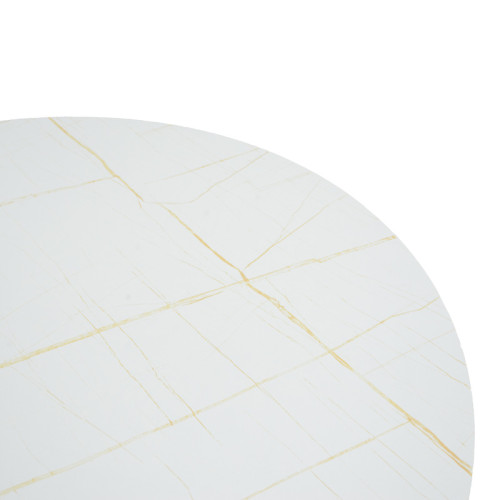 Table Xuson pakoworld white marble color top-black metal legs D120x75cm