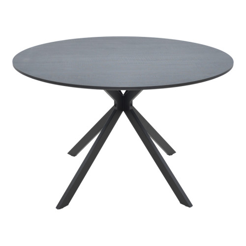 Table Xuson pakoworld dark grey color top-black metal legs D120x75cm