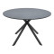 Table Xuson pakoworld dark grey color top-black metal legs D120x75cm
