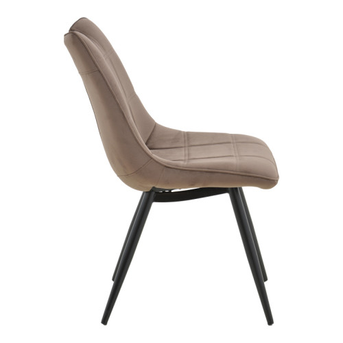 Nely chair pakoworld brown velvet with black leg 47x61x85cm Nely chair pakoworld brown velvet with black leg 47x61x85cm