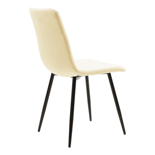 Dining table Natali-Noor pakoworld set of 3 pcs MDF black-beige fabric 80x80x76cm