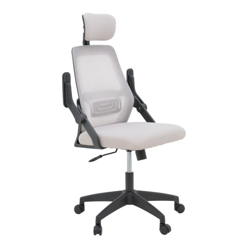Office chair Peja pakoworld fabric mesh grey-beige and black frame 58x60x107-117cm
