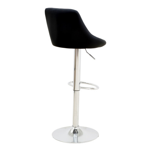 Bar stool Boronez pakoworld height adjustable black pu-chrome base 47x49x112cm