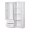Four-leaf wardrobe with loft Zelia pakoworld with 2 drawers in white 120x42x240cm