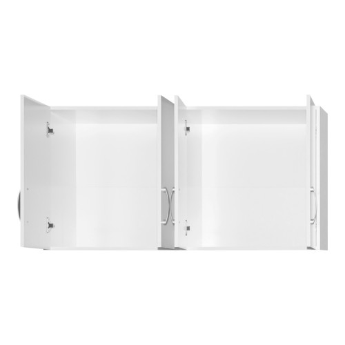 Four-leaf wardrobe with loft Zelia pakoworld with 2 drawers in white 120x42x240cm