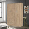 Zelia pakoworld four-leaf wardrobe with 2 drawers in oak shade 120x42x180cm