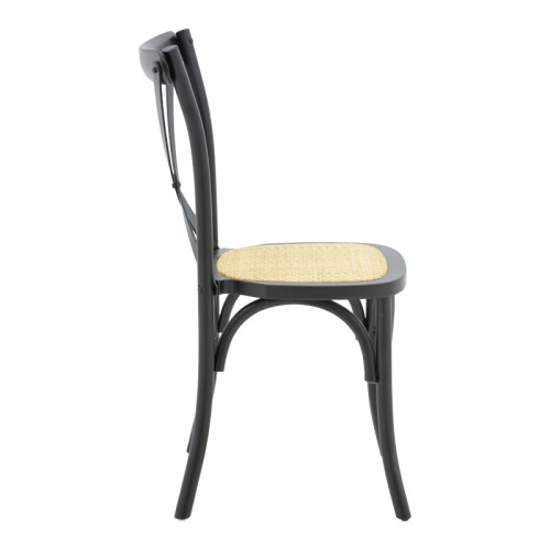 Dylon pakoworld stackable chair black beech wood-natural rattan seat 48x52x89cm