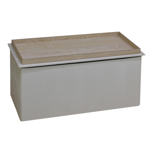 Koper pakoworld velvet stool-trunk in beige shade 76x38x38cm