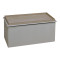 Koper pakoworld velvet stool-trunk in beige shade 76x38x38cm