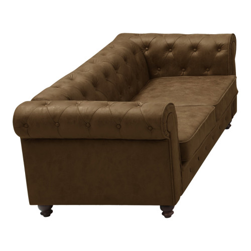 2-seater sofa Incredible pakoworld antique brown fabric type Chesterfield 160x84x67cm