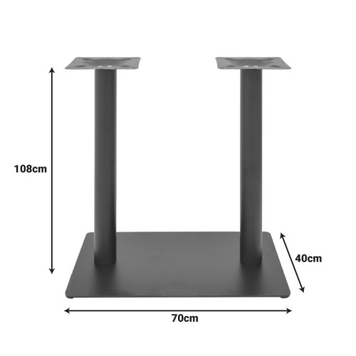 Givosa pakoworld metal table base in black shade 70x40x108cm