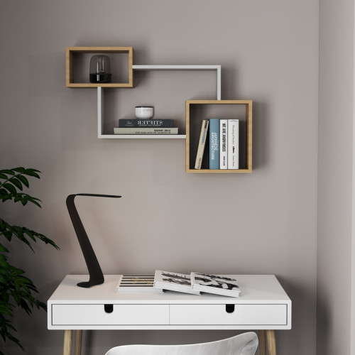 Wall shelf Beldra pakoworld in natural-white color 84x15x57.8cm