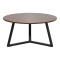 Coffee table Berton pakoworld in walnut color and black metal D80x40cm
