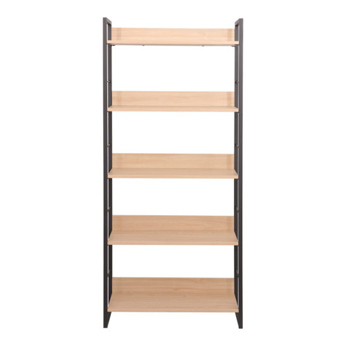 Bookcase Dorfie pakoworld in natural color with black metal 70x30x159cm