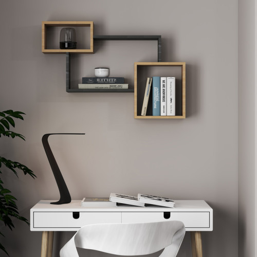 Wall shelf Beldra pakoworld in natural and marble look color 84x15x57.8cm