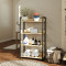 Bookcase Dorfie pakoworld in natural color with black metal 70x30x124.5cm
