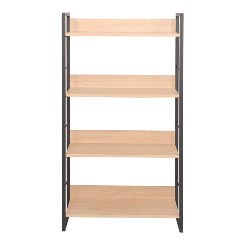 Bookcase Dorfie pakoworld in natural color with black metal 70x30x124.5cm