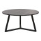 Coffee table Berton pakoworld in marble look and black metal D80x40cm