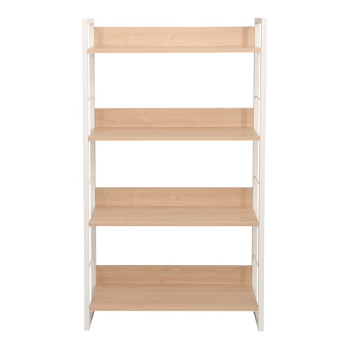 Bookcase Dorfie pakoworld in natural color with white metal 70x30x124.5cm