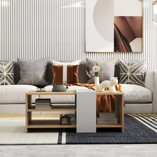 Coffee table Cozeto pakoworld in natural-white color 100x53x41.5cm