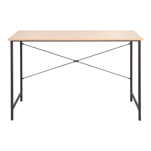 Work desk Senzia pakoworld in natural color with black metal 120x60x75cm Work desk Senzia pakoworld in natural color with black metal 120x60x75cm