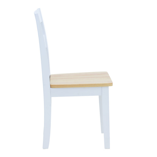 York chair pakoworld in white-natural shade 39.5x47.5x89cm