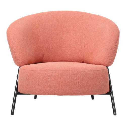 Armchair Jennie pakoworld terracota fabric with black metal legs 84x84x71.5cm