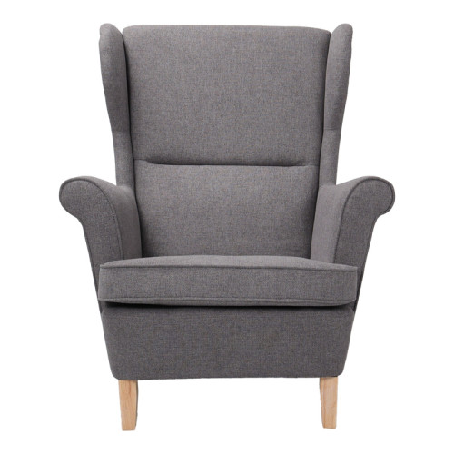 Armchair - bergère Malei pakoworld grey fabric-wooden legs 85x93x100cm