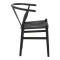 Wishbone chair pakoworld rubberwood-rope in black shade 60x51x80cm