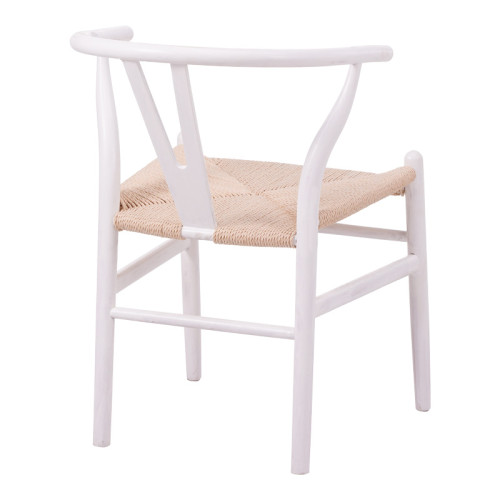 Wishbone chair pakoworld rubberwood-rope in white shade 60x51x80cm