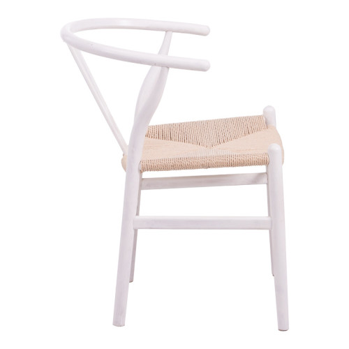 Wishbone chair pakoworld rubberwood-rope in white shade 60x51x80cm Wishbone chair pakoworld rubberwood-rope in white shade 60x51x80cm
