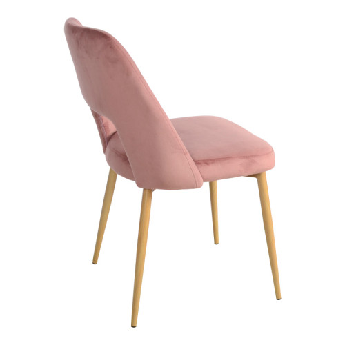 Murde chair pakoworld rotten apple velvet and metal legs in natural color 48.5x61x89cm