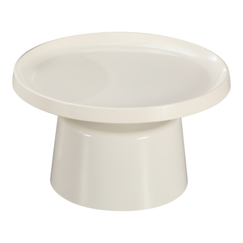 Coffee table Ginoze Inart metal in white color D70x38cm