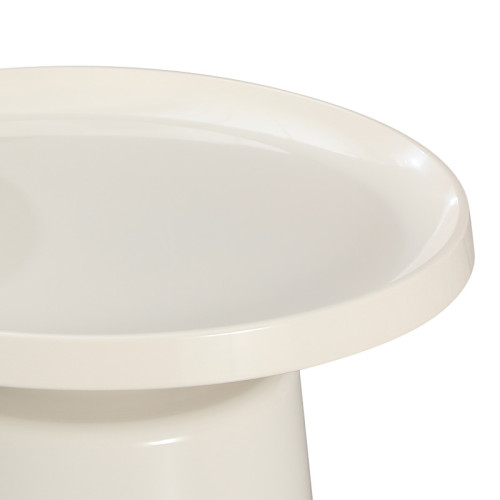 Coffee table Ginoze Inart metal in white color D70x38cm