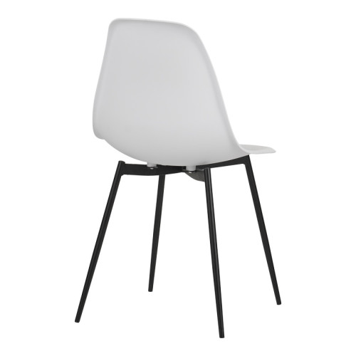 Ballen chair pakoworld pp white with black metal legs 41.5x53x84.5cm
