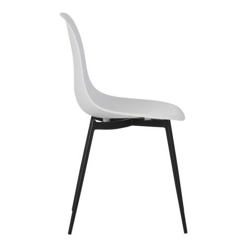 Ballen chair pakoworld pp white with black metal legs 41.5x53x84.5cm