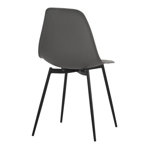 Ballen chair pakoworld pp anthracite with black metal legs 41.5x53x84.5cm