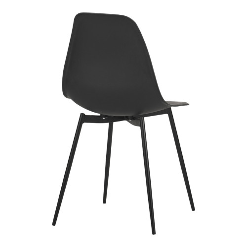 Ballen chair pakoworld pp black with black metal legs 41.5x53x84.5cm
