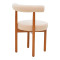 Chair Fenza pakoworld beige teddy fabric-beech wood legs in walnut color 60x54x75cm