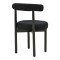 Chair Fenza pakoworld black teddy fabric-beech wood legs in black color 60x54x75cm