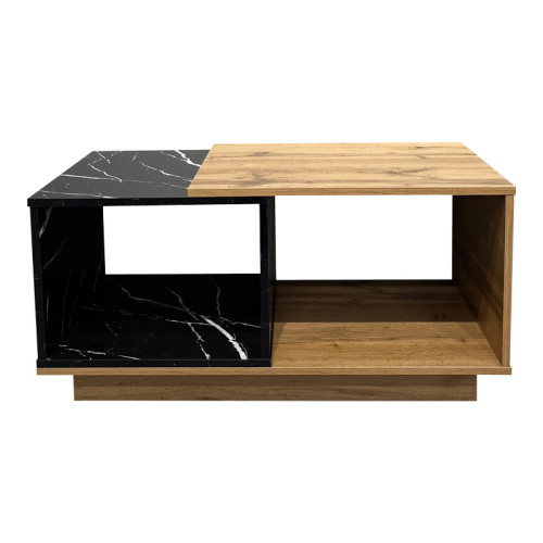 Coffee table Fetix pakoworld in black marble-sonoma shade 90x45x45cm