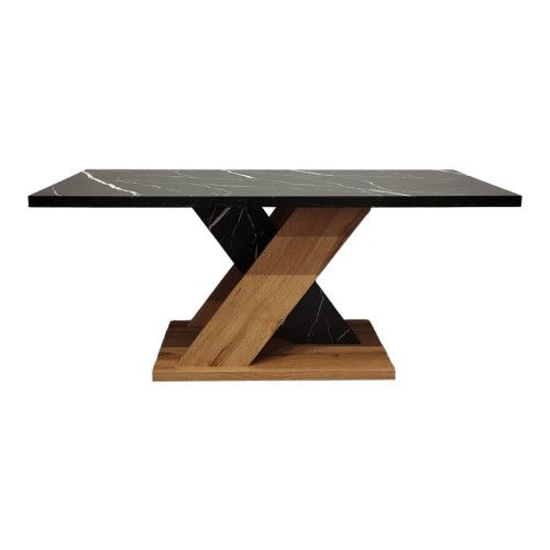 Solange pakoworld coffee table in sonoma with black marble look 110x55x47.5cm