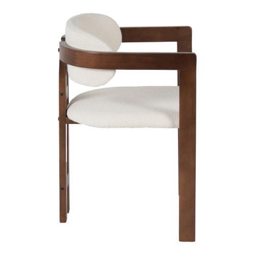 Winsor pakoworld rubberwood armchair in beige with walnut color leg 58.5x51x76cm Winsor pakoworld rubberwood armchair in beige with walnut color leg 58.5x51x76cm