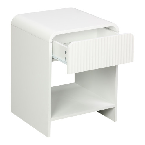 Nightstand Zeplen pakoworld MDF in white color 40x40x53cm
